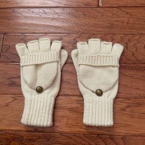 Cream Convertible Mittens